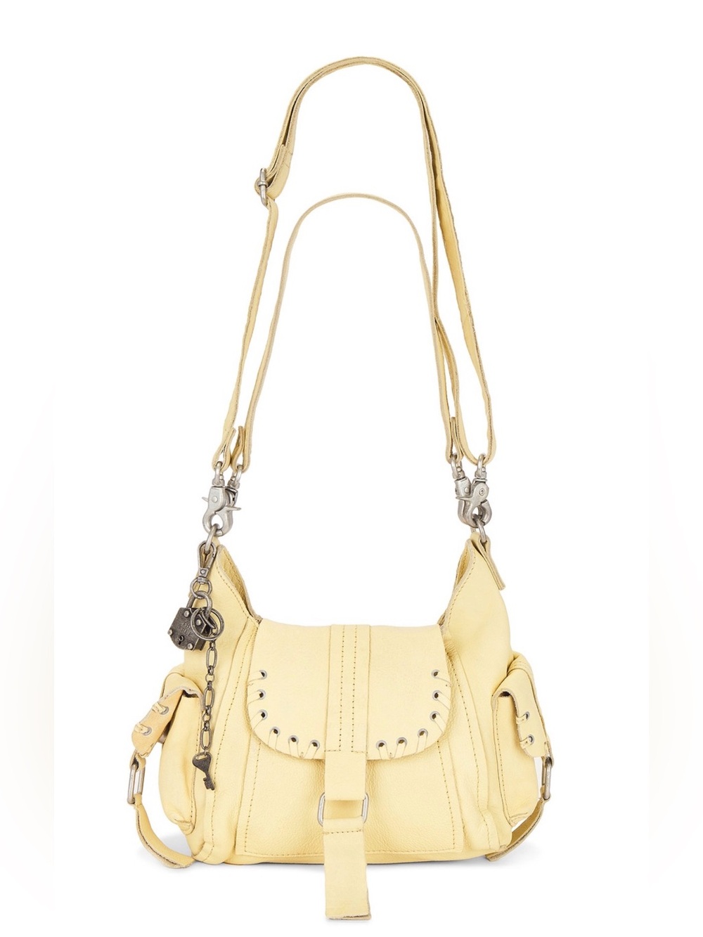 NWT Free People Wtf Baby Leigh Shoulder Bag in Butter Yellow